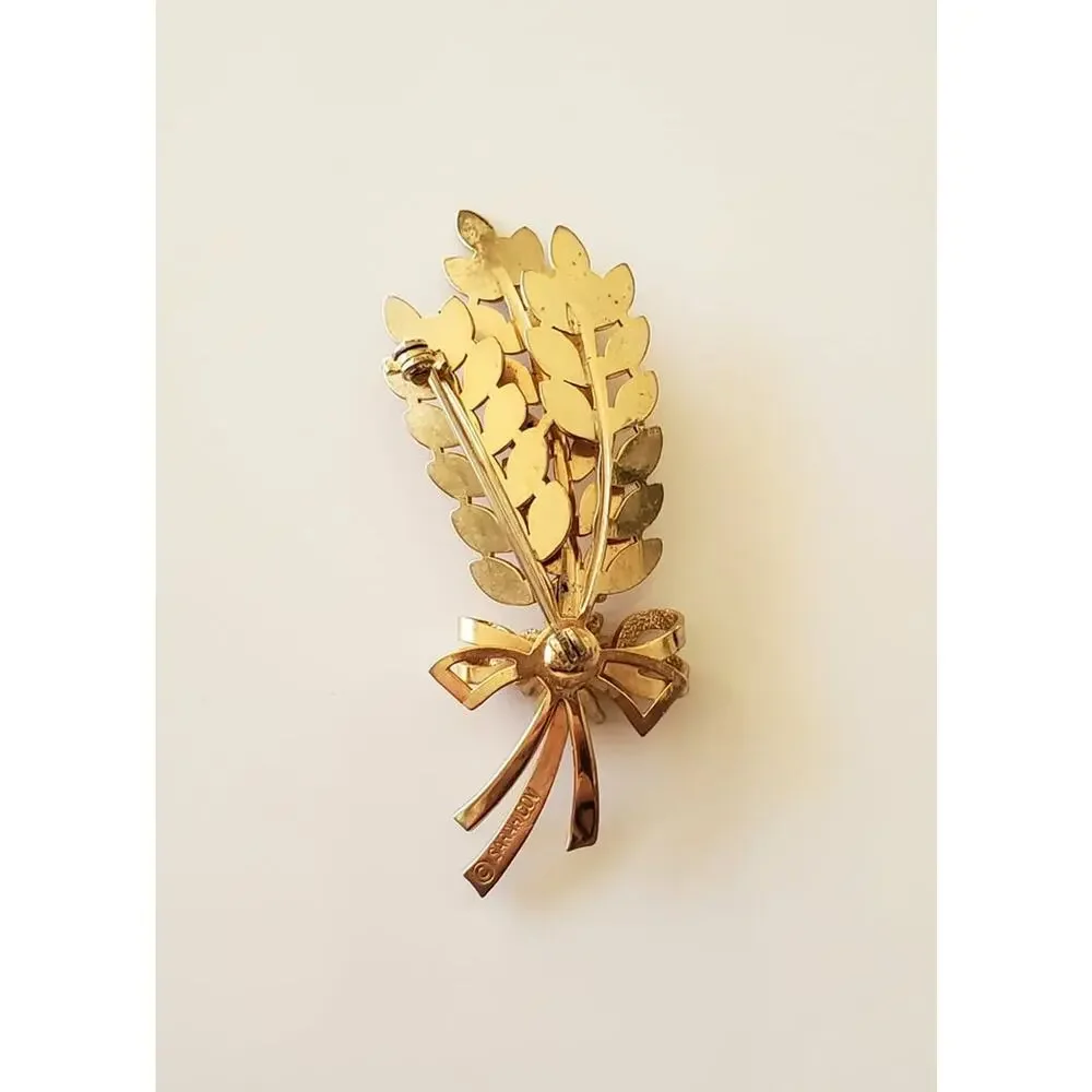 Vintage Sarah Coventry Floral Leaf Spray Brooch
